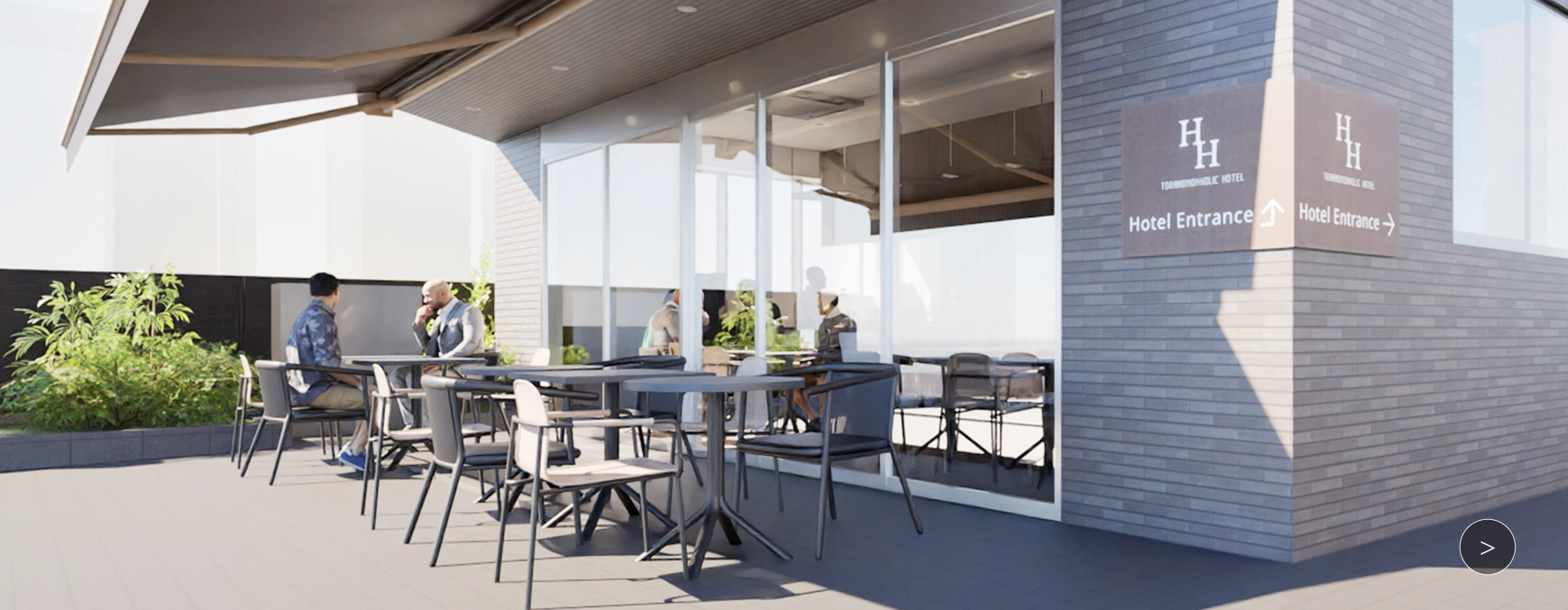 设有露天席位的开放式咖啡馆&BAR