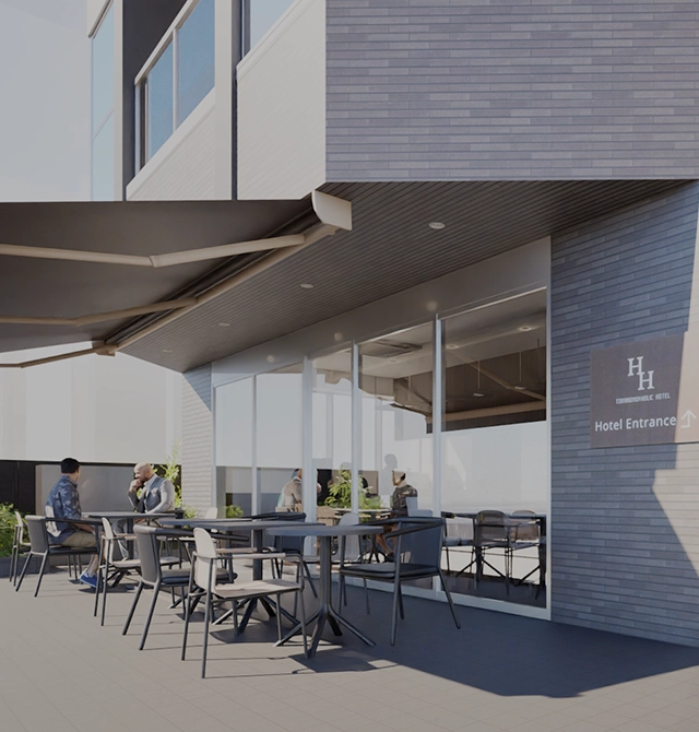 设有露天席位的开放式咖啡馆&BAR